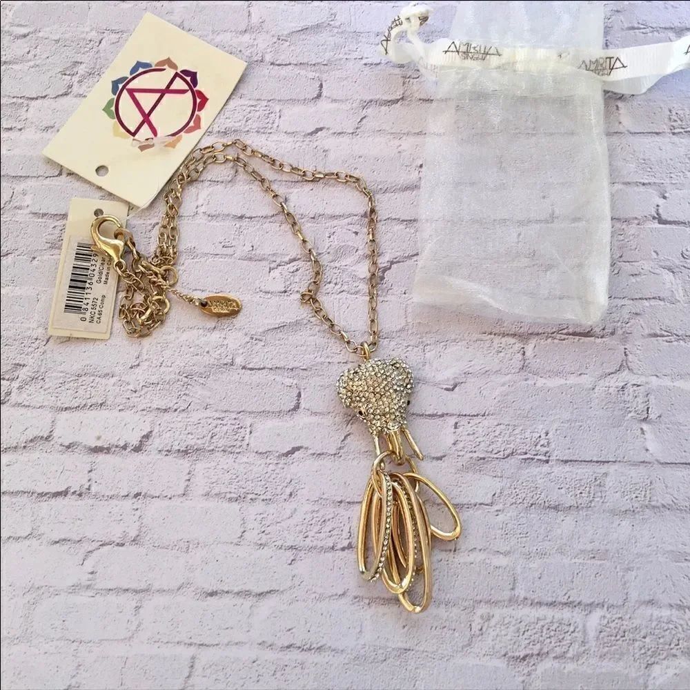 Austrian Crystal elephant safari pendant necklace